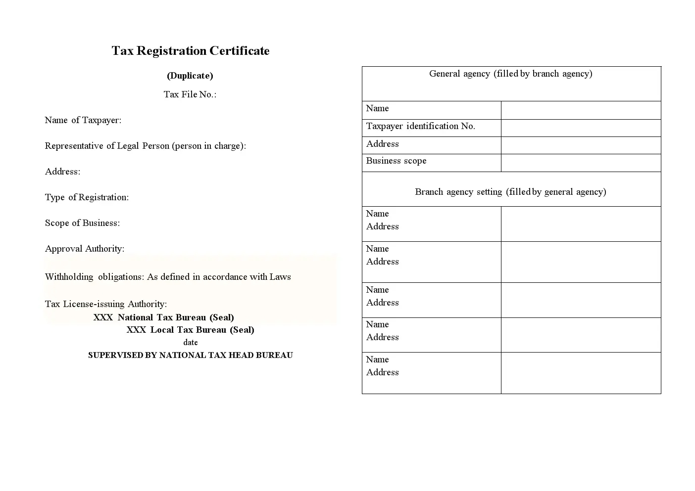 税务登记翻译的注意事项